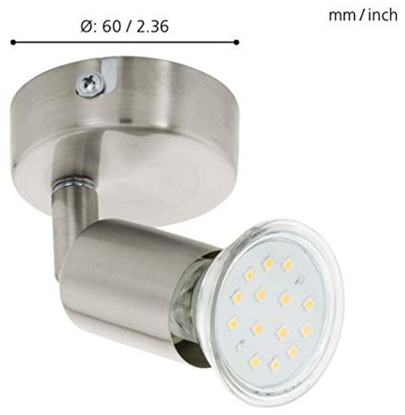Eglo 92595 Spot BUZZ-LED Stahl nickel-matt GU10 max. 1X2,8W Ø6cm 3000K schwenkbar Bild 6