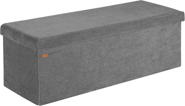 CASARIA® Sitzbank mit Stauraum Cord inkl. Boxen L Anthrazit