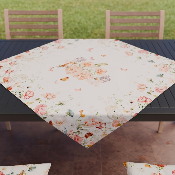 PETTI Artigiani Italiani - Zubehör für Küchentextilien, Moderne Mitteldecke 90x90 cm aus Mikrofaser, Elegante Mitteldecke mit Digitaldruck mit Blumenmuster 06, 100 % Made in Italy Bild 1