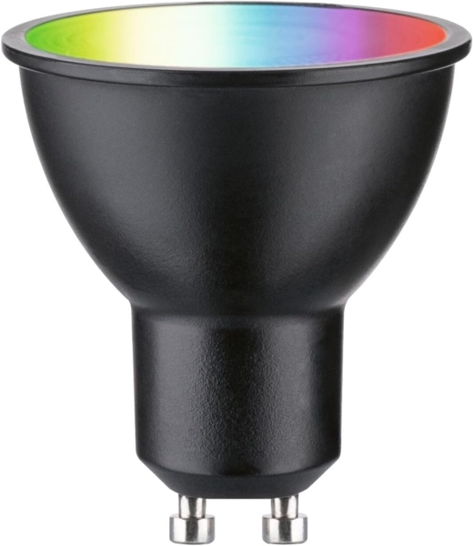 Paulmann 29148 Standard 230V Smart Home Zigbee LED Reflektor GU10 350lm 4,8W RGBW+ dimmbar Schwarz matt Leuchtmittel, 2.4 GHz, 350Lm ~ 32W
