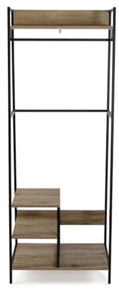 Versa Biarritz Regal Kleiderständer, Maße (H x B x T) 170 x 30 x 45, MDF-Holz und Metall, Farbe Braun und Schwarz. Bild 3