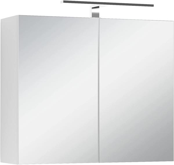 byLiving 'Spree' Spiegelschrank mit Soft-Close-Funktion und LED-Beleuchtung, Holz weiß, 60 x 20 x 70 cm