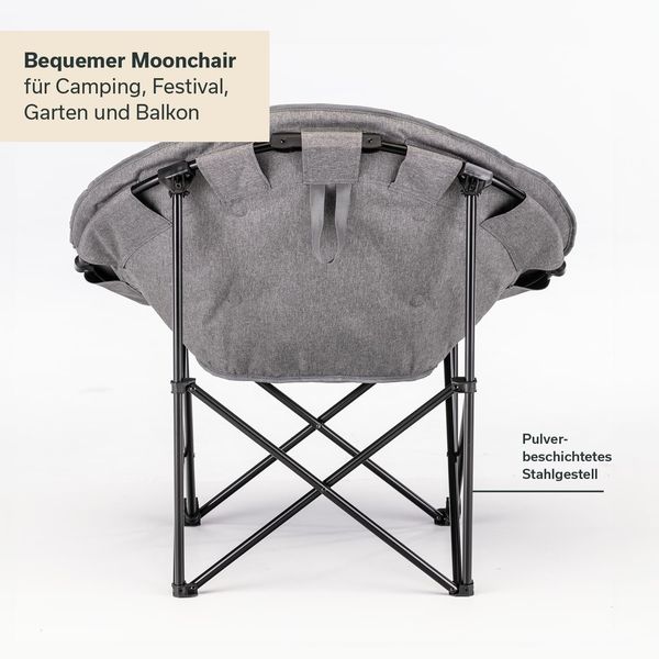 Skandika Campingstuhl Moonchair Kupari, Faltsessel, Gartenstuhl, Klappstuhl bis 150 kg, weich gepolstert, Tragetasche, Große Sitzfläche, bequem, Outdoor Bild 6