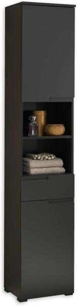 Hochschrank >Spice< in Schwarz matt aus Holzwerkstoff - 40x191x32cm (BxHxT)