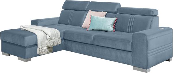 99rooms Neilo Ecksofa Velours ESITO Blau Links ohne