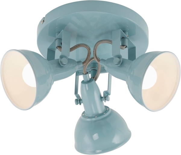 BRILONER - Deckenlampe Vintage schwenkbar, E14 Fassung, max. 40 Watt, Deckenleuchte, Lampe, Wohnzimmerlampe, Schlafzimmerlampe, Küchenlampe, Deckenstrahler, Deckenbeleuchtung, 21x15,6 cm, Mint-Weiß