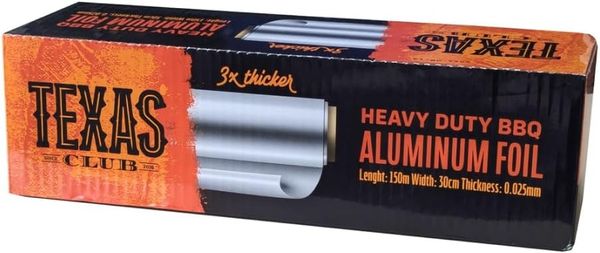 Texas_Club Alufolie Hochleistungs-grill 150X30cm 25Micr