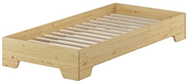 Funktionsbett Bettrahmen 100x190 Pensionsbett, Gästebett mit wählbarem Zubehör V-60.56-10-190 Rollrost inkl.