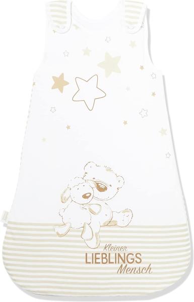 Herding Baby Best Baby-Schlafsack, Kleiner Lieblingsmensch Motiv, 70 cm, Seitlich umlaufender Reißverschluss und Druckknöpfe, Weiß