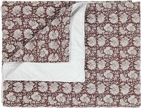 Mirabeau Tagesdecke Plaid Soleique bordeaux/weiß