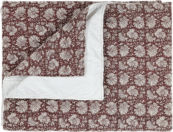 Mirabeau Tagesdecke Plaid Soleique bordeaux/weiß