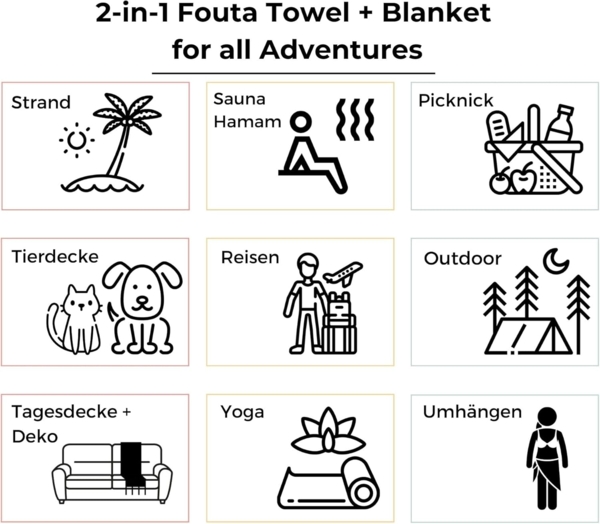 furora HOLIDAY Strandtuch XXL groß 200x200 cm Strand Tuch, aus Baumwolle, Stranddecke, Vielseitig, schöne Farben, hochwertige Verarbeitung Bild 6