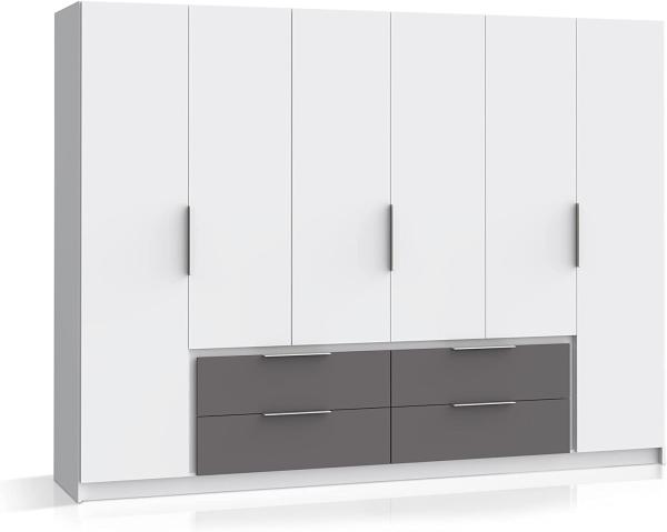 Drehtürenschrank >Lek< in Weiß - 269.7 x 210.5 x 60 cm (BxHxT)