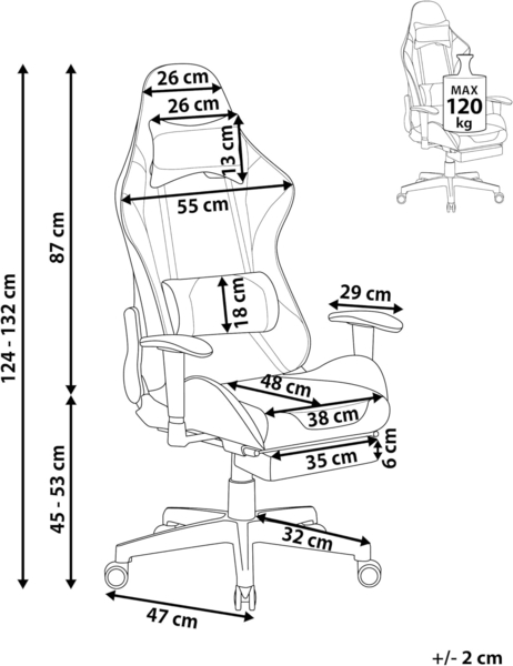 Bürostuhl schwarz / rot mit Fußstützen VICTORY Bild 3