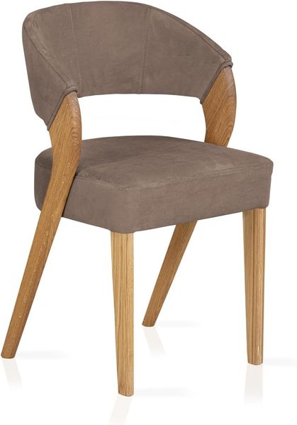 Möbel-Eins ALONA Polsterstuhl, Material Massivholz/Bezug Kunstleder nougat Eiche