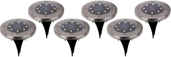 näve LED Gartenleuchte Kian, LED fest integriert, Warmweiß, LED Solar-Boden-Erdspieß, 6er Set