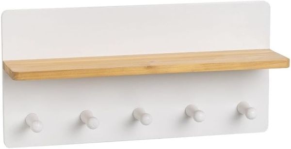 Alamo Regal mit 5 Griffen aus MDF Holz in Weiß und Natur