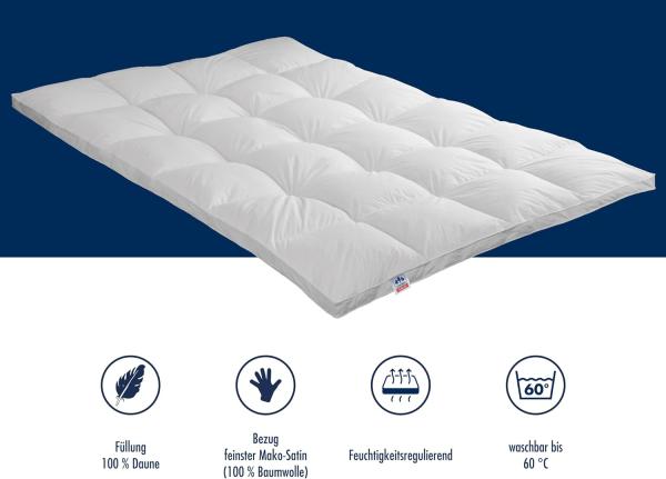 Irisette Daunendecke Nora extra warme Winterdecke, aus 100% Baumwolle 100% Daune mit Aufbewahrungstasche, 155x220 cm, weiß Bild 4