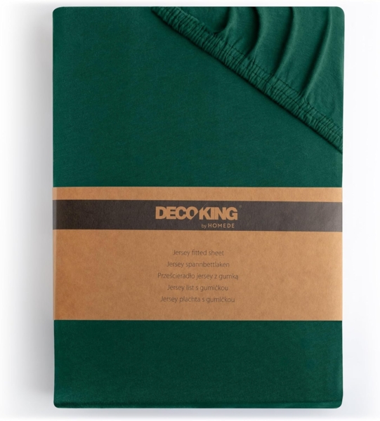 DecoKing Spannbettlaken 80x200 90x200 cm 100% gekämmte Baumwolle Grün Spannbetttücher Jersey Boxspringbett Amber 80 x 200 90 x 200