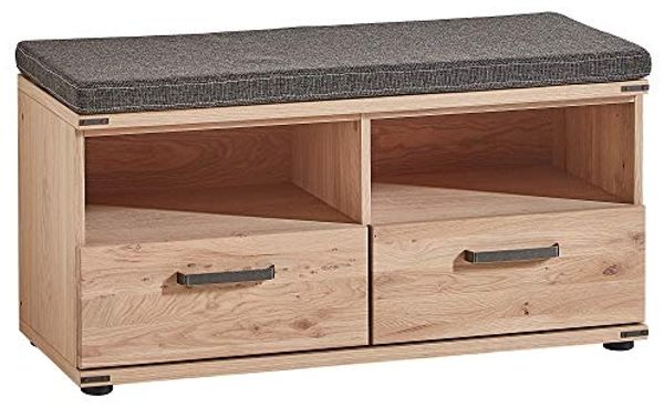 Möbel-Eins BANTY Garderobenbank, Material Teilmassiv, Wildeiche