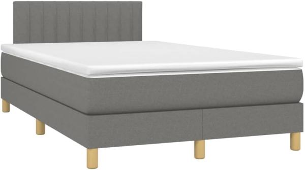 vidaXL Boxspringbett mit Matratze Dunkelgrau 120x200 cm Stoff, Härtegrad: H2 [3140762]