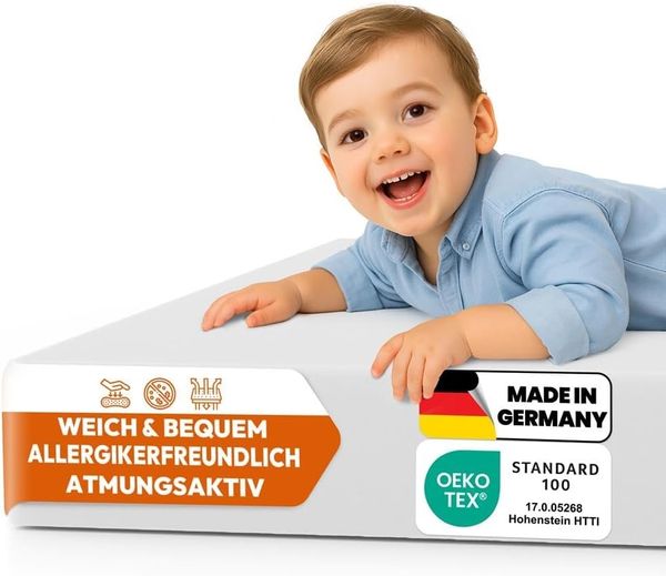 Kern für Matratze Kinderbett 60 x 120 x 6 cm - Auswahl: Ersatzkern ohne Bezug, Größe (cm): 60 x 120 x 6