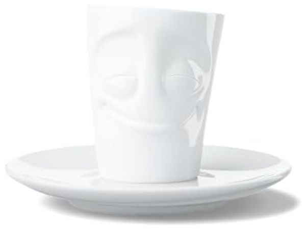 FIFTYEIGHT Espresso Mug mit Henkel 80ml - Vergnügt weiß