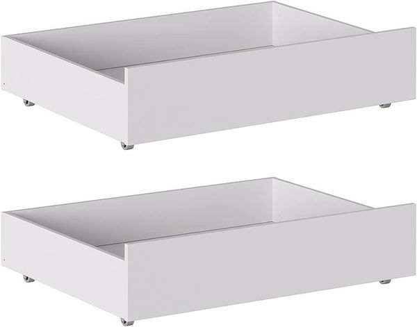 Iconico Home MIK, Unterbettkommode, Holzverbund, matt, Weiß, 100,5 x 68 x 21 cm, 2 Stück