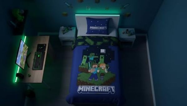 Minecraft Bettwäsche Set 140 × 200 cm mit Kissenbezug 65x65 cm