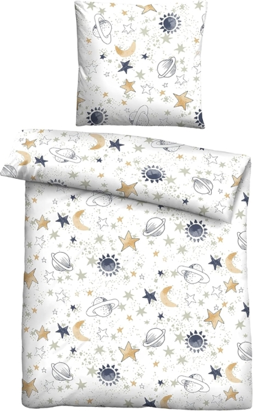 biberna Feinbiber-Bettwäsche, weiss, 1 x 100 x 135 cm + 1 x 40 x 60 cm