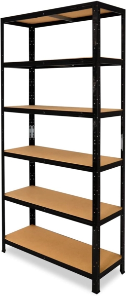 shelfplaza BLACK 180x60x23 cm Schwerlastregal in schwarz mit 6 Böden und 145 kg Traglast pro Boden Bild 7