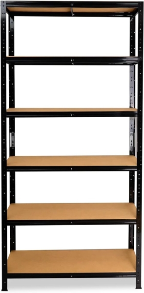 shelfplaza BLACK 180x60x23 cm Schwerlastregal in schwarz mit 6 Böden und 145 kg Traglast pro Boden Bild 6