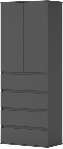 Kleiderschrank Claus Anthrazit 74 x 191.5 cm mit 4 Schubladen Vicco
