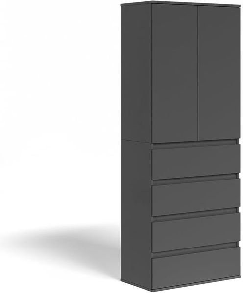 Kleiderschrank Claus Anthrazit 74 x 191.5 cm mit 4 Schubladen Vicco