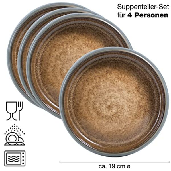 Moritz & Moritz Suppenteller SOLID 4x Suppenteller Beige, (4 St), Bowl Schüssel für Suppe, Nudeln, Salat oder Müsli Bild 6