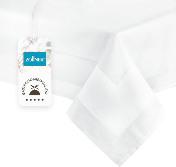ZOLLNER Tischdecke, 130 x 130 cm, 100% Baumwolle, Vollzwirn, vom Hotelwäschespezialisten