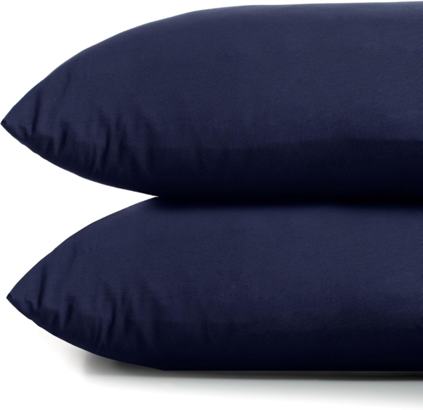 DecoKing 2 Kissenbezüge 50x60 cm Baumwolle Reißverschluss dunkelblau Amber Bild 4