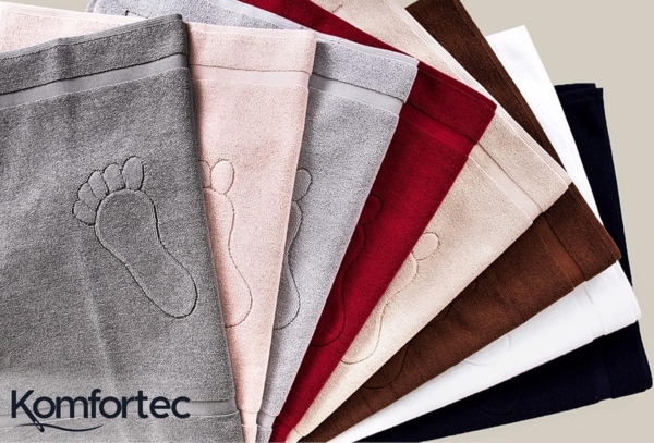 Komfortec Badvorleger Set 2 Teilig, Frottee Duschvorleger, Waschbar Duschmatte & Badteppich, 800 g/m² &100% Baumwolle, Saugfähig & Schnelltrocknend, 50x80 cm, Anthrazit Grau Bild 7