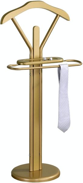IDIMEX Herrendiener Stummer Damen Diener Kleiderbutler Kleiderständer Fabio mit Kleiderbügel, Hosenbügel, kleine Ablage in goldfarben