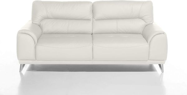 Mivano 3-Sitzer Couch Frisco / 3er Ledercouch in Kunstleder passend zum Sessel und 2er Sofa Frisco / Sofagarnitur / 210 x 92 x 96 / Weiß