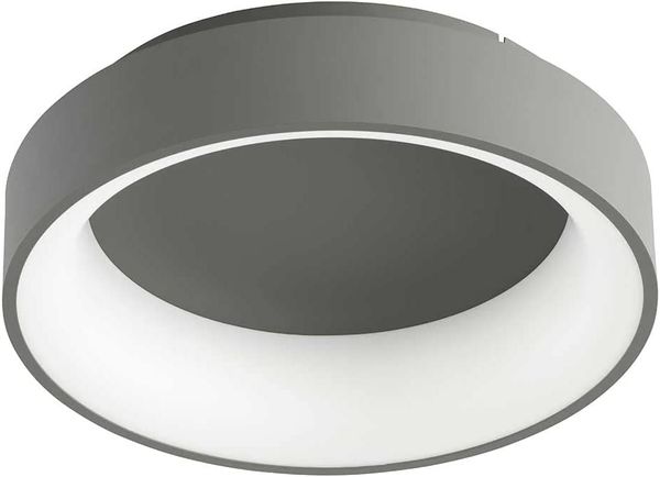 LED Deckenleuchte, Backlight, Metall, grau, dimmbar, D 39 cm