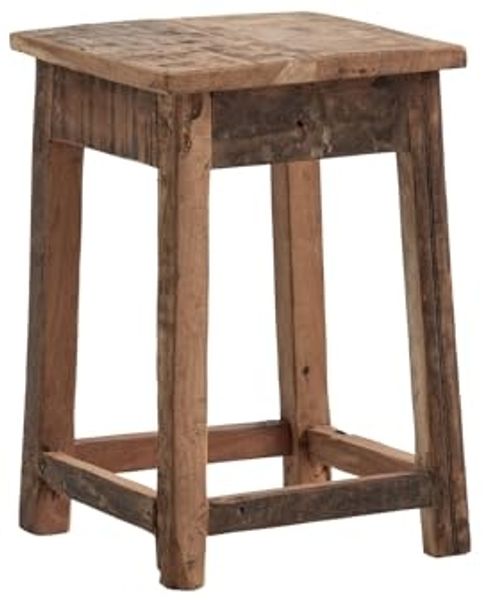Rustikaler Sitzhocker aus recyceltem Altholz 50x45x30 cm Landhaus Chalet-Stil massivum