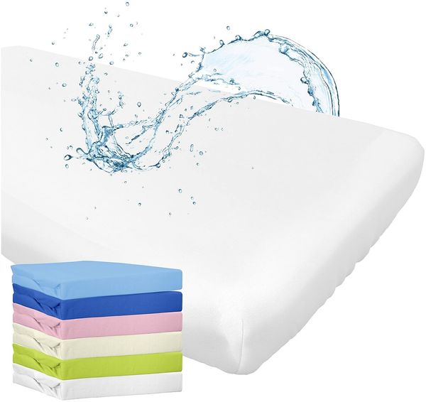 WhizProducts Spannbettlaken mit integriertem Matratzenschoner 60x120 cm (Weiß) für Babybett