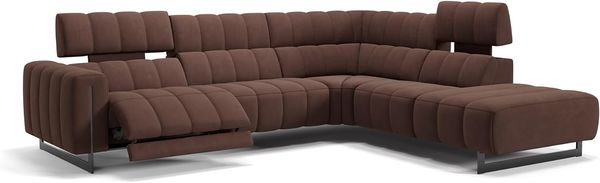Sofanella Wohnlandschaft Veneto Stoff Ecksofa Couch in Dunkelbraun S: 266 x 241 Breite x 101 Tiefe