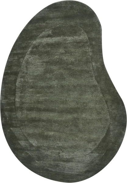 Teppich Viskose dunkelgrün 160 x 230 cm Kurzflor MASSO