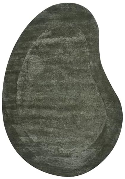 Teppich Viskose dunkelgrün 160 x 230 cm Kurzflor MASSO