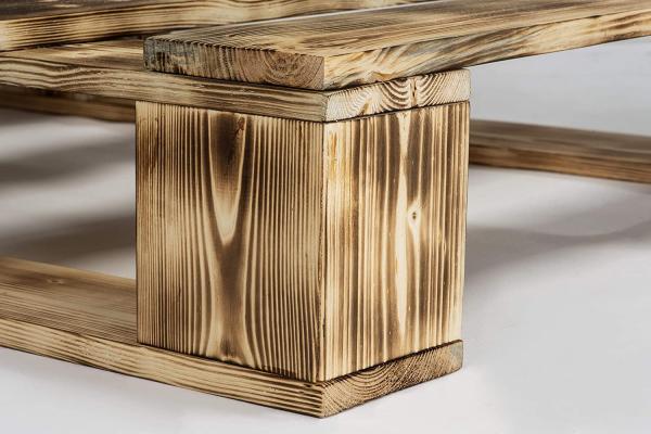 sunnypillow 140x200 cm Palettenbett aus Holz Holzbett Massivholzbett Bett aus Paletten Palettenmöbel Geflammt Vintage europalette 80 90 100 120 140 160 180 200 220 240x200 cm Bild 5