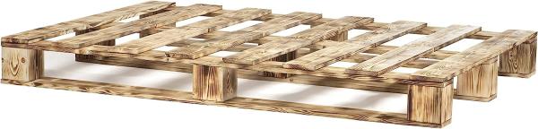 sunnypillow 140x200 cm Palettenbett aus Holz Holzbett Massivholzbett Bett aus Paletten Palettenmöbel Geflammt Vintage europalette 80 90 100 120 140 160 180 200 220 240x200 cm Bild 2