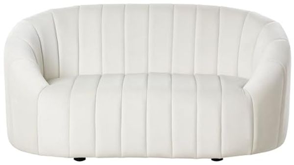 2-Sitzer Sofa Samtstoff cremeweiß MALUNG