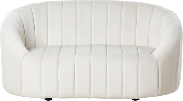 2-Sitzer Sofa Samtstoff cremeweiß MALUNG